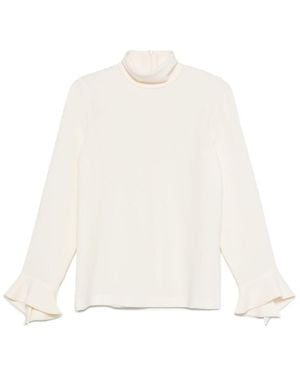 Alberto Biani Ivory High-Neck Top - White