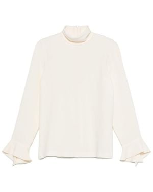 Alberto Biani Ivory High-Neck Top - White