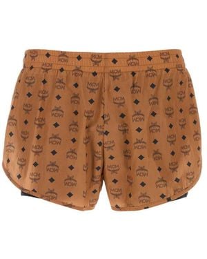 MCM Printed Nylon Shorts - Brown