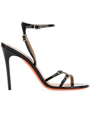 Santoni Solid Open Toe Heels - White