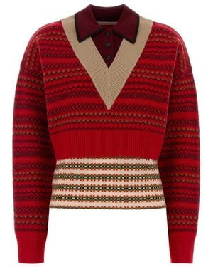 Dries Van Noten Geometric Jumper - Red