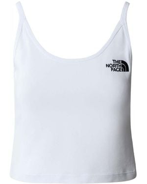 The North Face Logo Scoop Neck Top - White