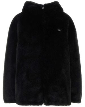 Prada Textured Hood Jacket - Black