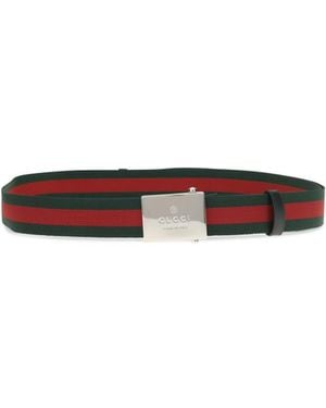 Gucci Stripes Buckle Belt - White