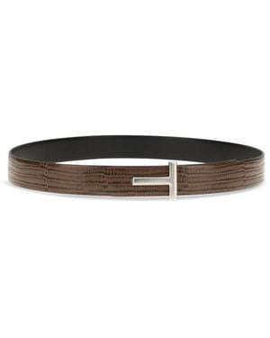 Tom Ford T Icon Buckle Belt - White