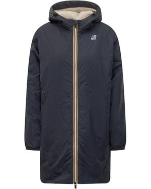 K-Way Logo Hood Jackets - Blue