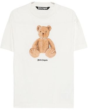 Palm Angels Crew Neck T-Shirts - White