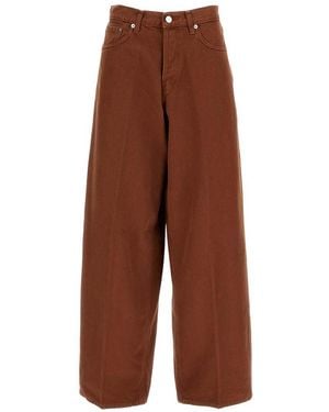 Haikure Dark Flared High Rise Jeans - Brown