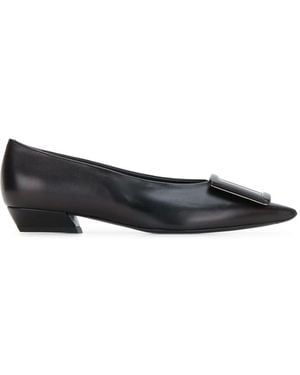 Roger Vivier Leather Ballet Flats - Black
