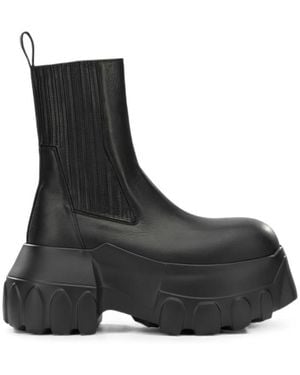 Rick Owens Leather Beatle Boots - Black
