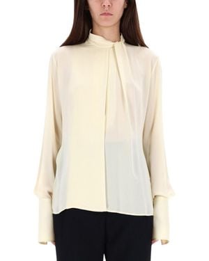Tom Ford Solid Mock Collar Top - Natural