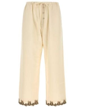 Bode Embroidered Sweatpants - Natural