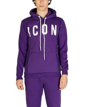ICON DENIM Logo Print Hoodie - Purple