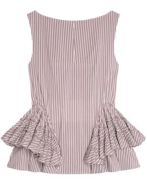 Dries Van Noten Casey Ruffled Peplum Top - Purple