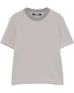 Jacquemus Solid Crew Neck T-Shirt - Gray