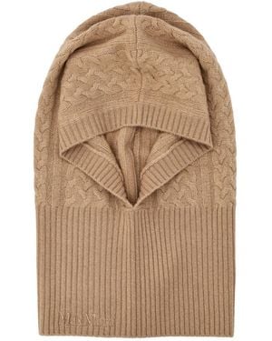 Max Mara Logo Balaclava Hat - Natural