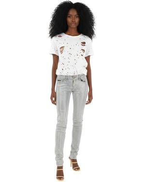 Philipp Plein Slim Mid Rise Jeans - Black
