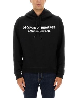 DSquared² Graphic Hood Sweatshirt - Black