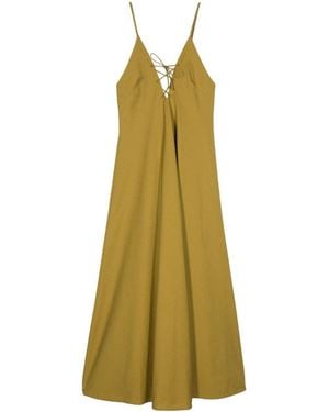 forte_forte Khaki Cotton Long Dress - Green
