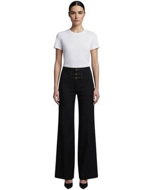 Versace Flared Flat Front Trousers - White