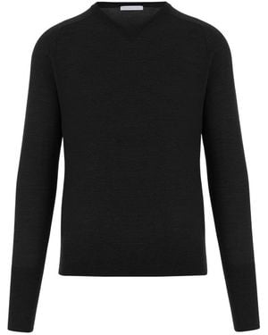 Oliver Lattughi V Neck Jumper - Black