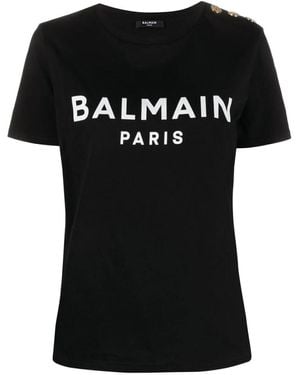 Balmain Paris Print T-Shirt - Black