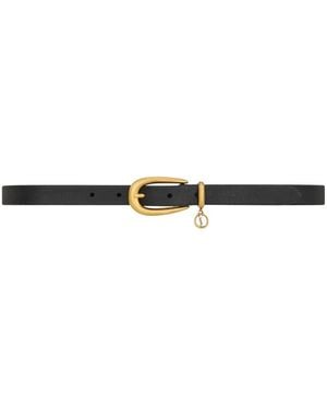 Saint Laurent Charm Solid Belt - White