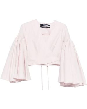 Jacquemus Solid V Neck Top - Pink