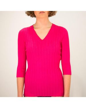 LA ROSE V-Neck Pullover - Pink