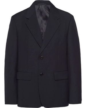 Prada Wool Mohair Single Breasted Ja - Blue