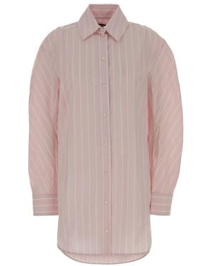 Jacquemus Collar Stripe Shirt Dress - Pink