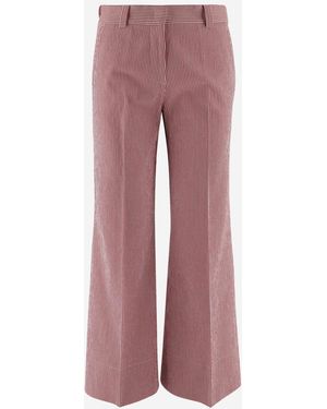 Ql2 Striped Pattern Trousers - Pink