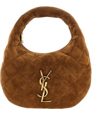 Saint Laurent Icarino Small Hobo - Brown