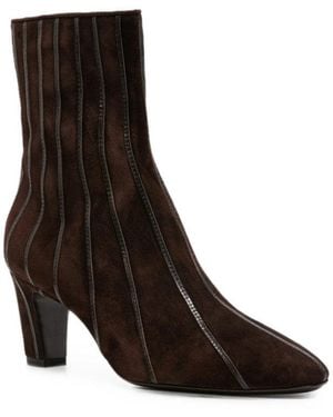 Herbert Levine Zippered Ankle Boots - Brown