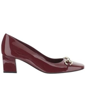 Gucci Burgundy Horsebit Pumps - Purple