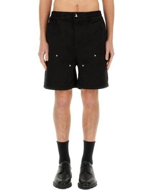 3.PARADIS Embroidered Shorts - Black