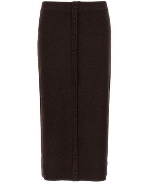 Victoria Beckham 'Bottoni' Midi Skirt - Black