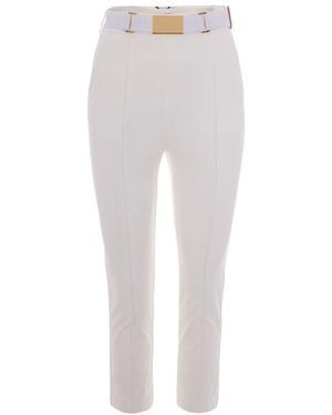 Elisabetta Franchi Skinny Flat Front Pants - White