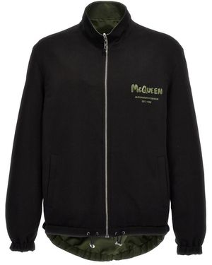 McQueen Logo Reversible Jacket - Black