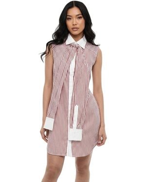 DSquared² Stripes Shirt Collar Mini Dress - Pink