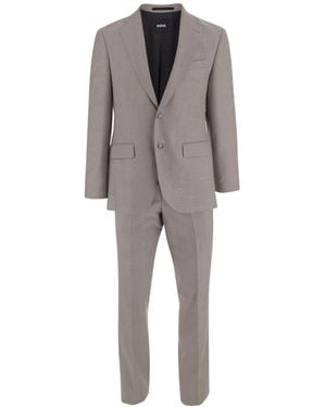 BOSS Notched Lapel Suit - Gray