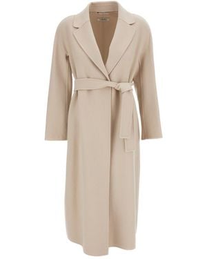 Max Mara Notched Lapel Trench Coat - Natural