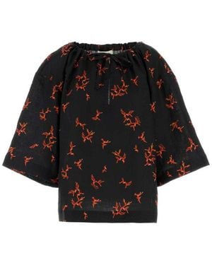 Fendi Multicolour Crew Neck Printed Top - Black