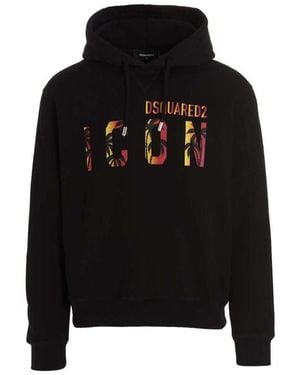 DSquared² Graphic Logo Hoodie - Black