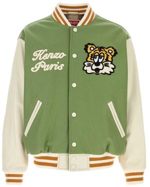 KENZO Wool Blend Bomber Jacket - Green