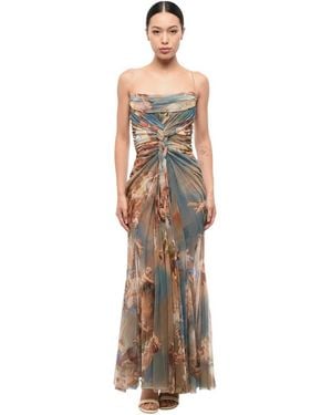 Balmain Cowl Neck Maxi Dress - Natural