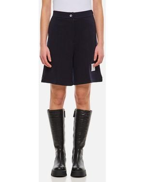 Thom Browne Wool High-Waisted Tailored Shorts - Black