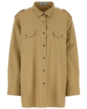 Prada Cotton Oversized Shirt - Natural
