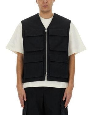 Jil Sander Solid Vest Jacket - Black