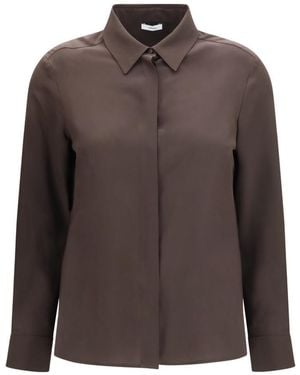 Lardini Straight Solid Shirt - Brown